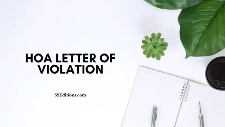 HOA Letter Of Violation