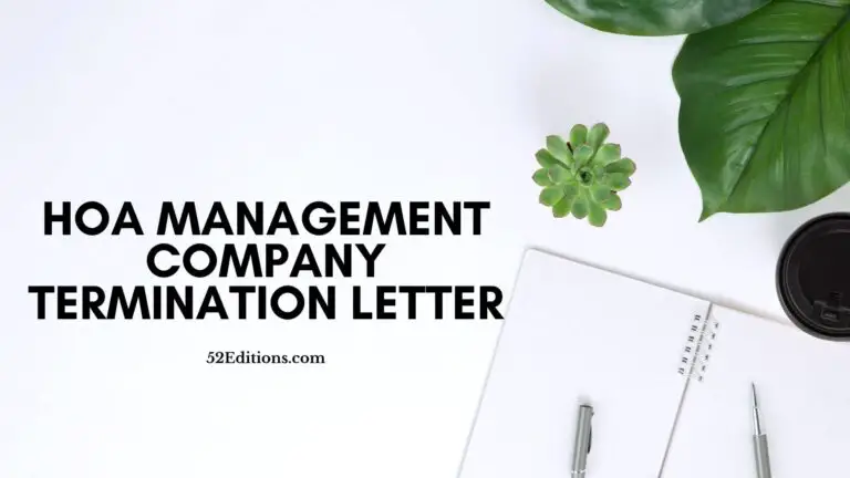 HOA Management Company Termination Letter