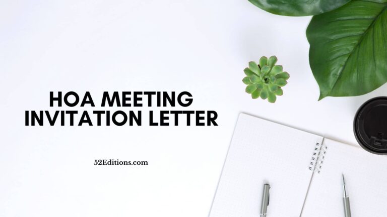 HOA Meeting Invitation Letter