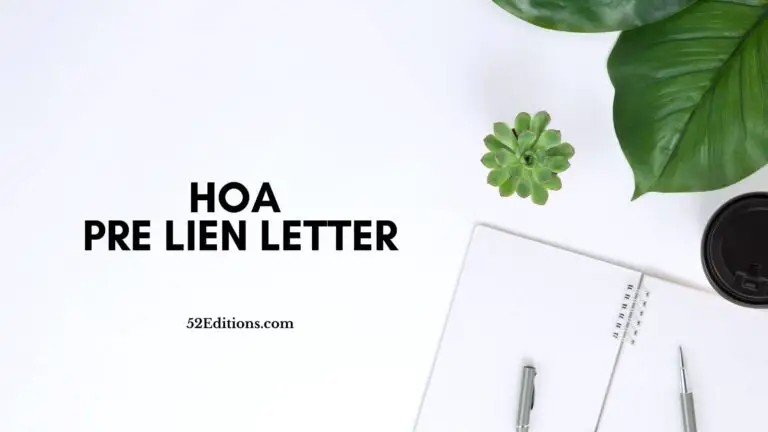 HOA Pre Lien Letter