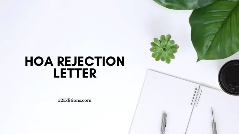 HOA Rejection Letter