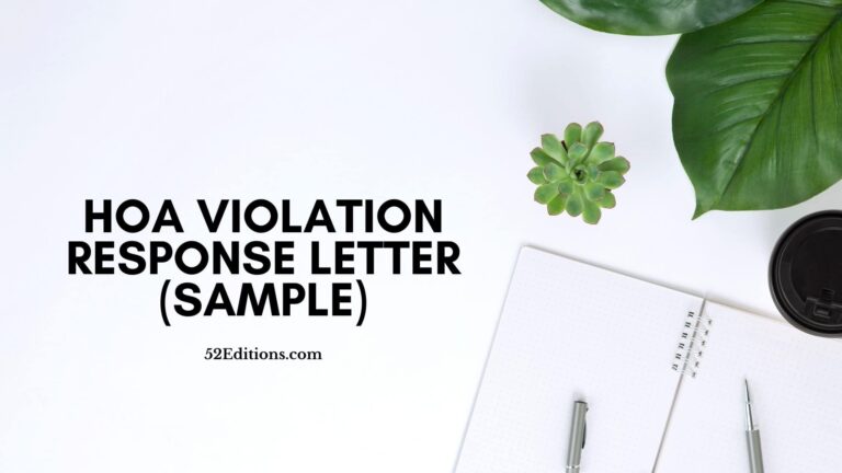 HOA Violation Response Letter Sample Get FREE Letter Templates 