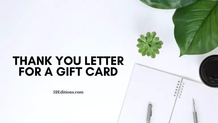 Thank You Letter For A Gift Card