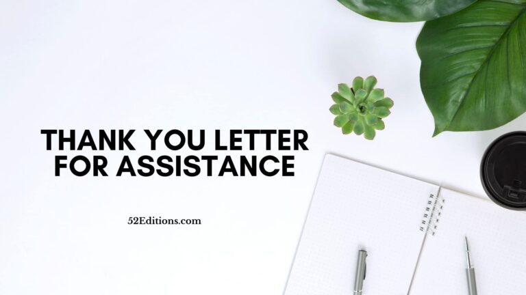 Thank You Letter For Assistance