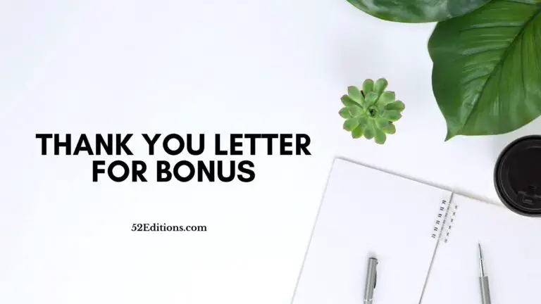 Thank You Letter For Bonus