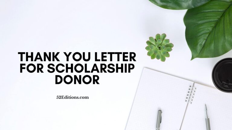 Thank You Letter For Scholarship Donor