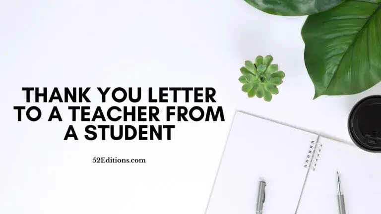 Thank You Letter To A Teacher From A Student