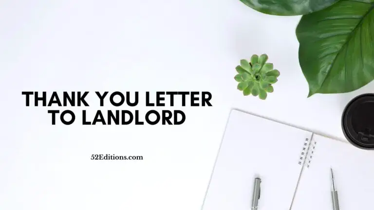 Thank You Letter To Landlord