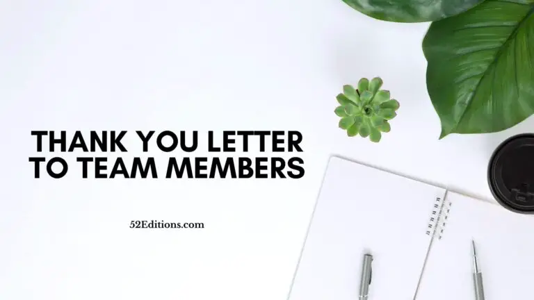 Thank You Letter To Team Members