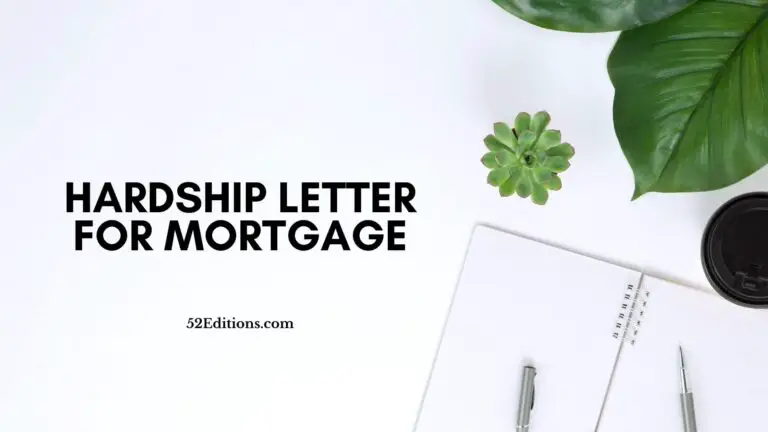 Hardship Letter For Mortgage