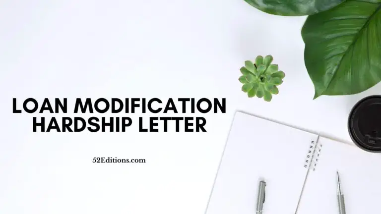 Loan Modification Hardship Letter