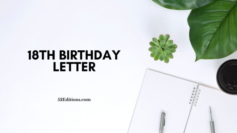 18th Birthday Letter