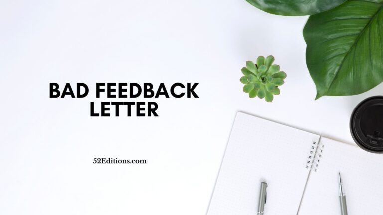 Bad Feedback Letter