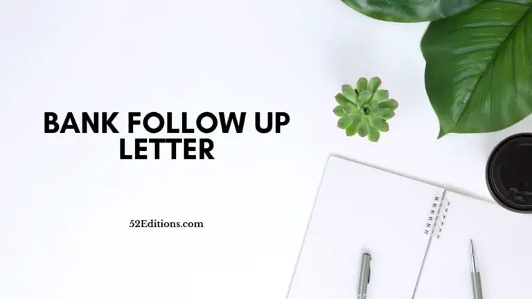 Bank Follow Up Letter