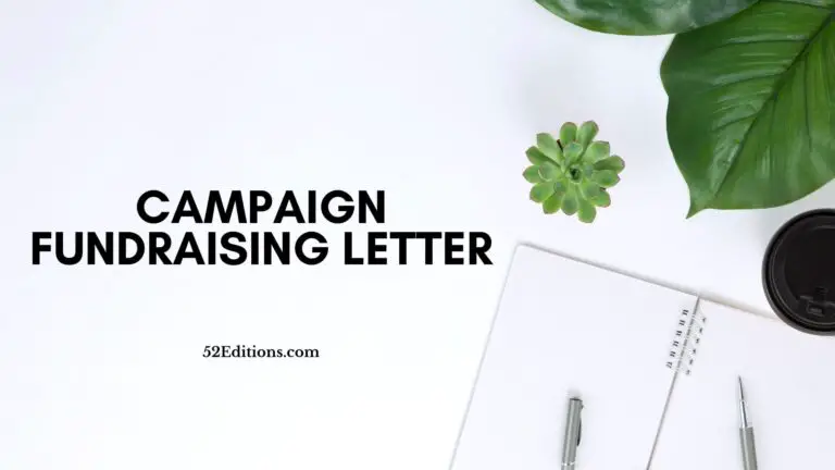 Campaign Fundraising Letter
