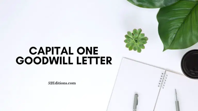 Capital One Goodwill Letter
