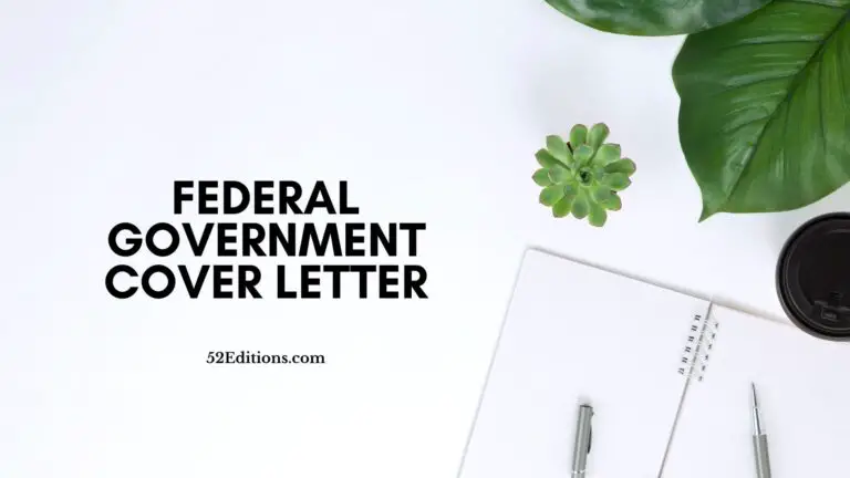 Federal Government Cover Letter