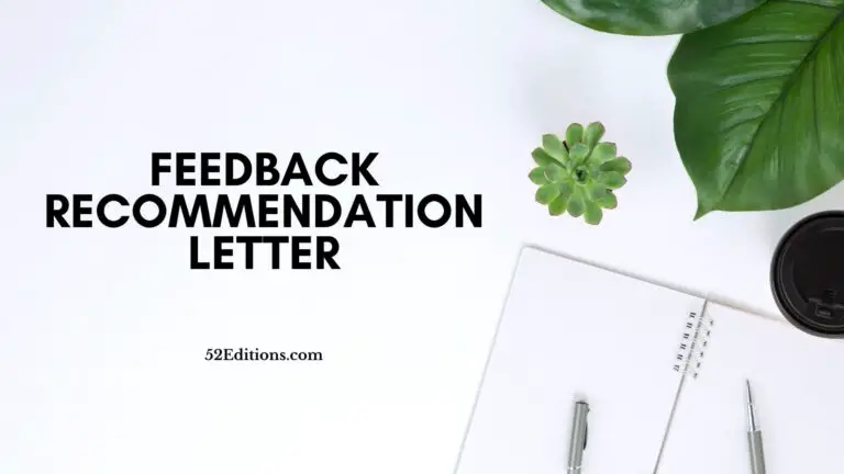 Feedback Recommendation Letter