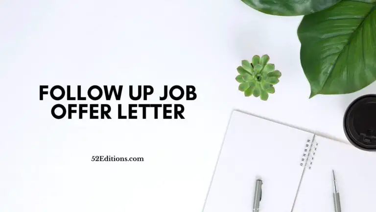 Follow Up Job Offer Letter