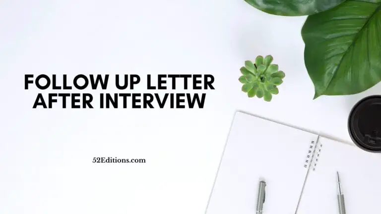 Follow Up Letter After Interview