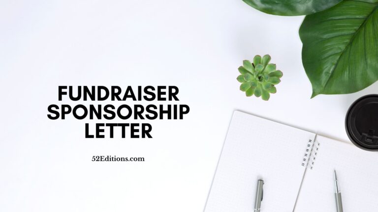 Fundraiser Sponsorship Letter