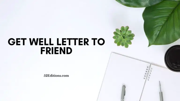 Get Well Letter to Friend
