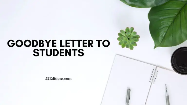 Goodbye Letter to Students