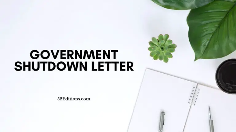 Government Shutdown Letter