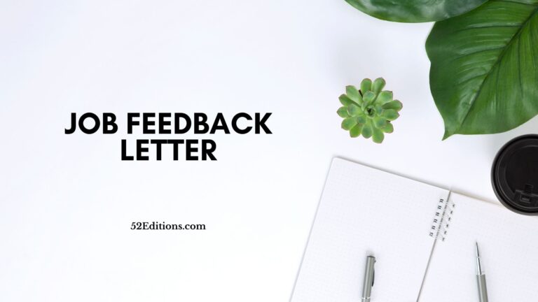 Job Feedback Letter