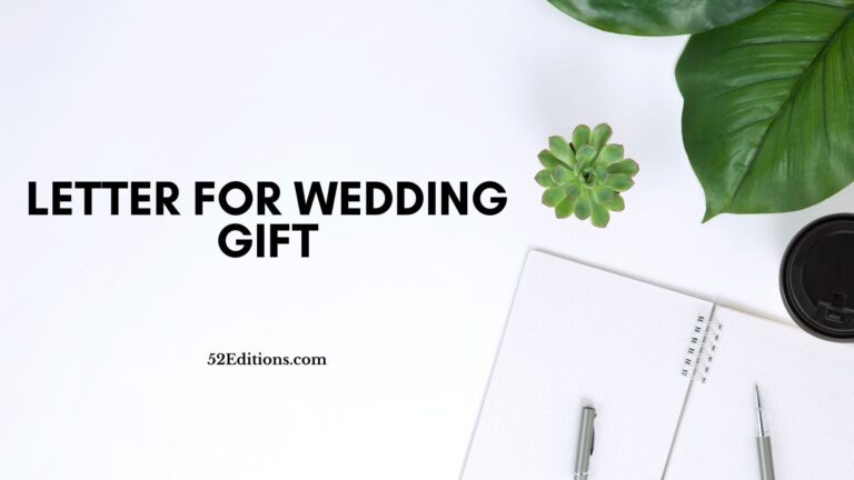 Letter for Wedding Gift