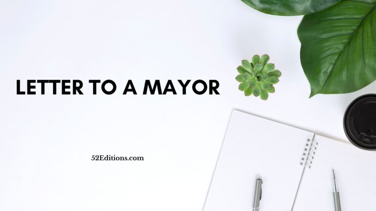 Letter to a Mayor