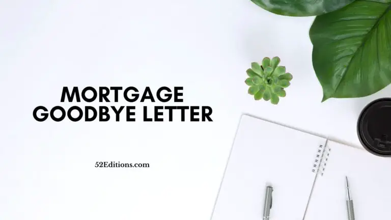 Mortgage Goodbye Letter
