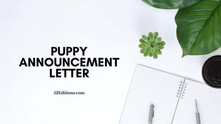 Puppy Announcement Letter