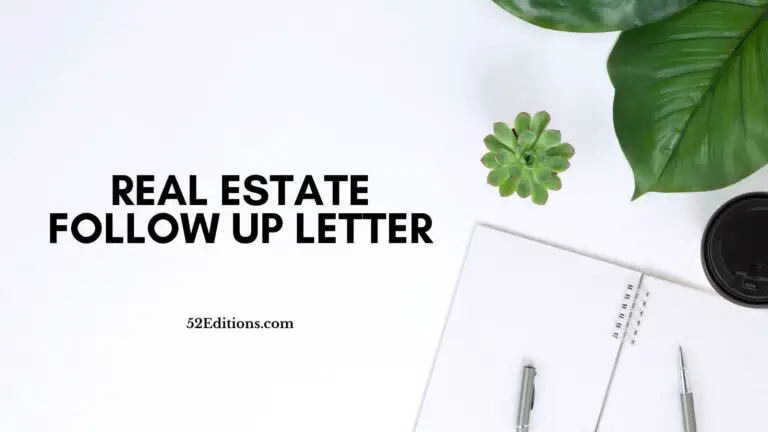 Real Estate Follow Up Letter