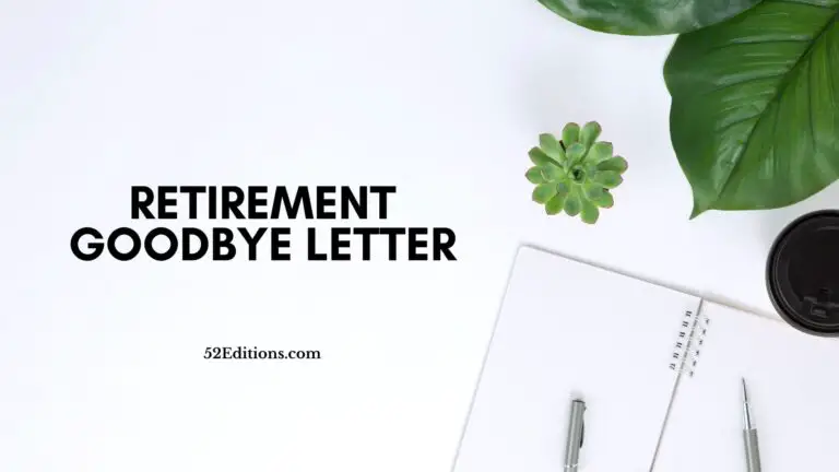 Retirement Goodbye Letter