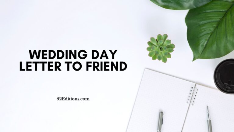 Wedding Day Letter to Friend