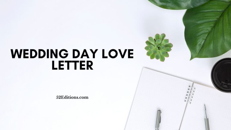 Wedding Day Love Letter