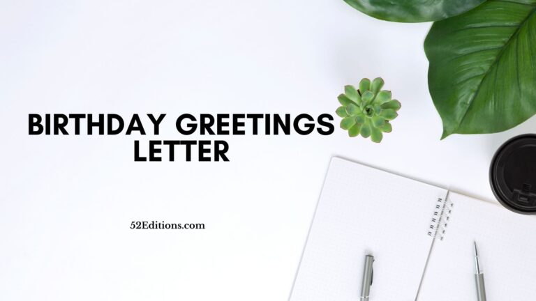 Birthday Greetings Letter