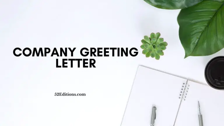 Company Greeting Letter