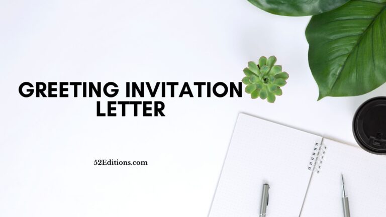 Greeting Invitation Letter