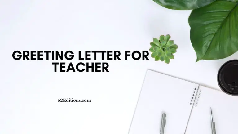 Greeting Letter for Teacher