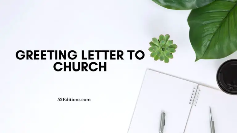 Greeting Letter to Church
