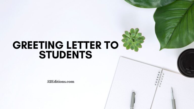 Greeting Letter to Students