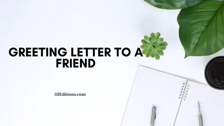 Greeting Letter to a Friend