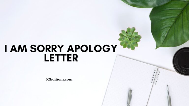 I Am Sorry Apology Letter