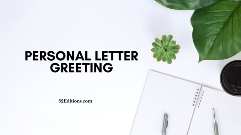 Personal Letter Greeting