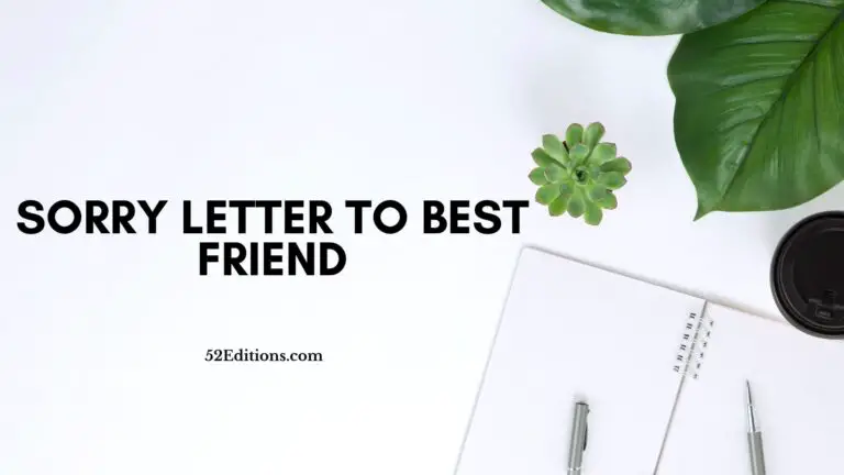 Sorry Letter to Best Friend