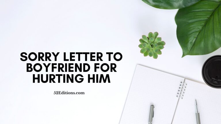 Sorry Letter to Boyfriend for Hurting Him