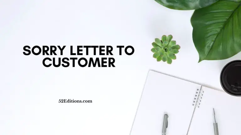 Sorry Letter to Customer