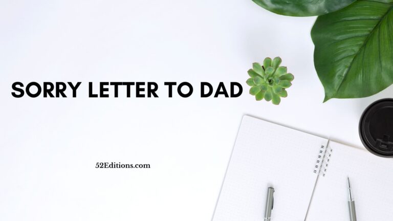 Sorry Letter to Dad